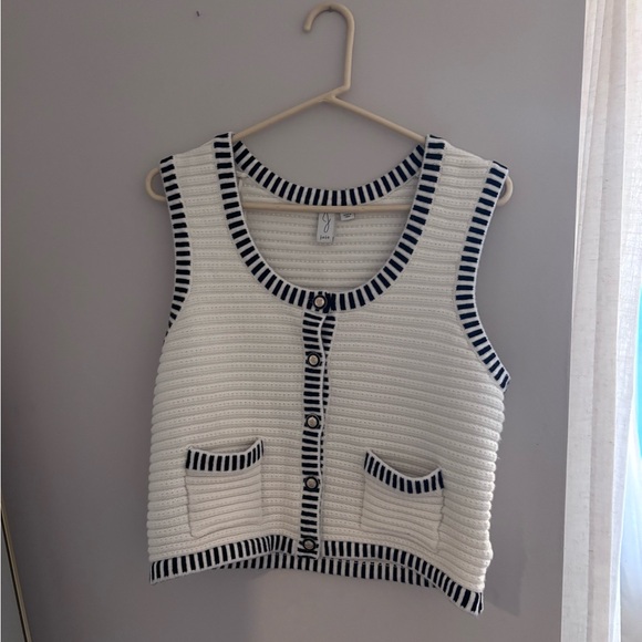 Joie Tops - Joie knit black and white vest
